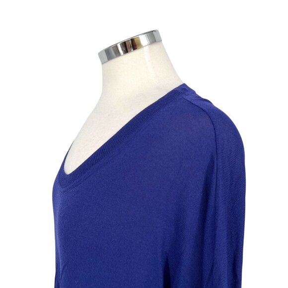 Wilfred Blue Knit Short Sleeve Side Slit Top Size Large - Picture 5 of 10